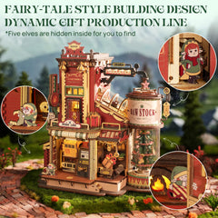 ROKR Dream Gift Factory elves at work adding playful craftsmanship to decor
