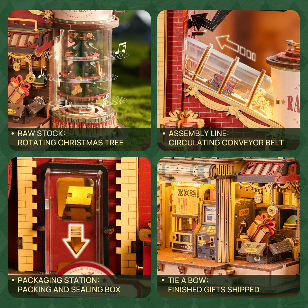 ROKR Dream Gift Factory with lights and music for a cozy holiday ambiance