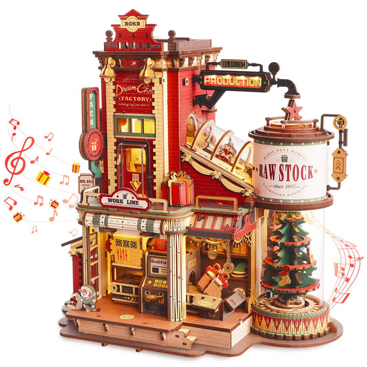 ROKR Gift Factory puzzle front start button with intuitive controls and lighting