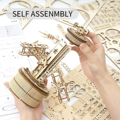 ROKR laser-cut plywood pieces ensure precise alignment during assembly.