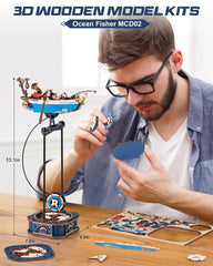 ROKR Mediterranean fisherman scene adds storytelling to your desk or shelf.