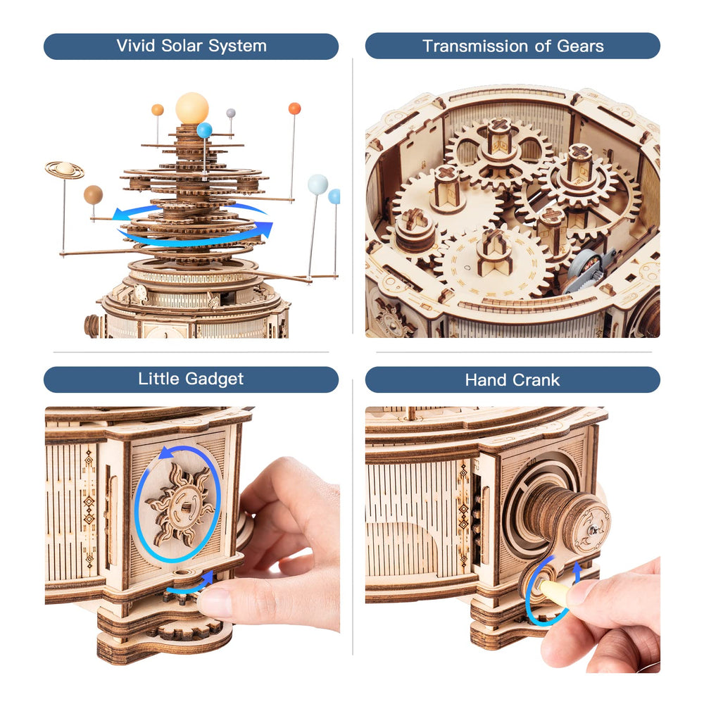 ROKR 3D Orrery large pre-cut parts simplify assembly for beginners