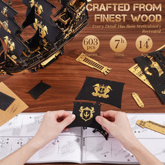 ROKR Seahorse Barque snap-together pieces simplify assembly.