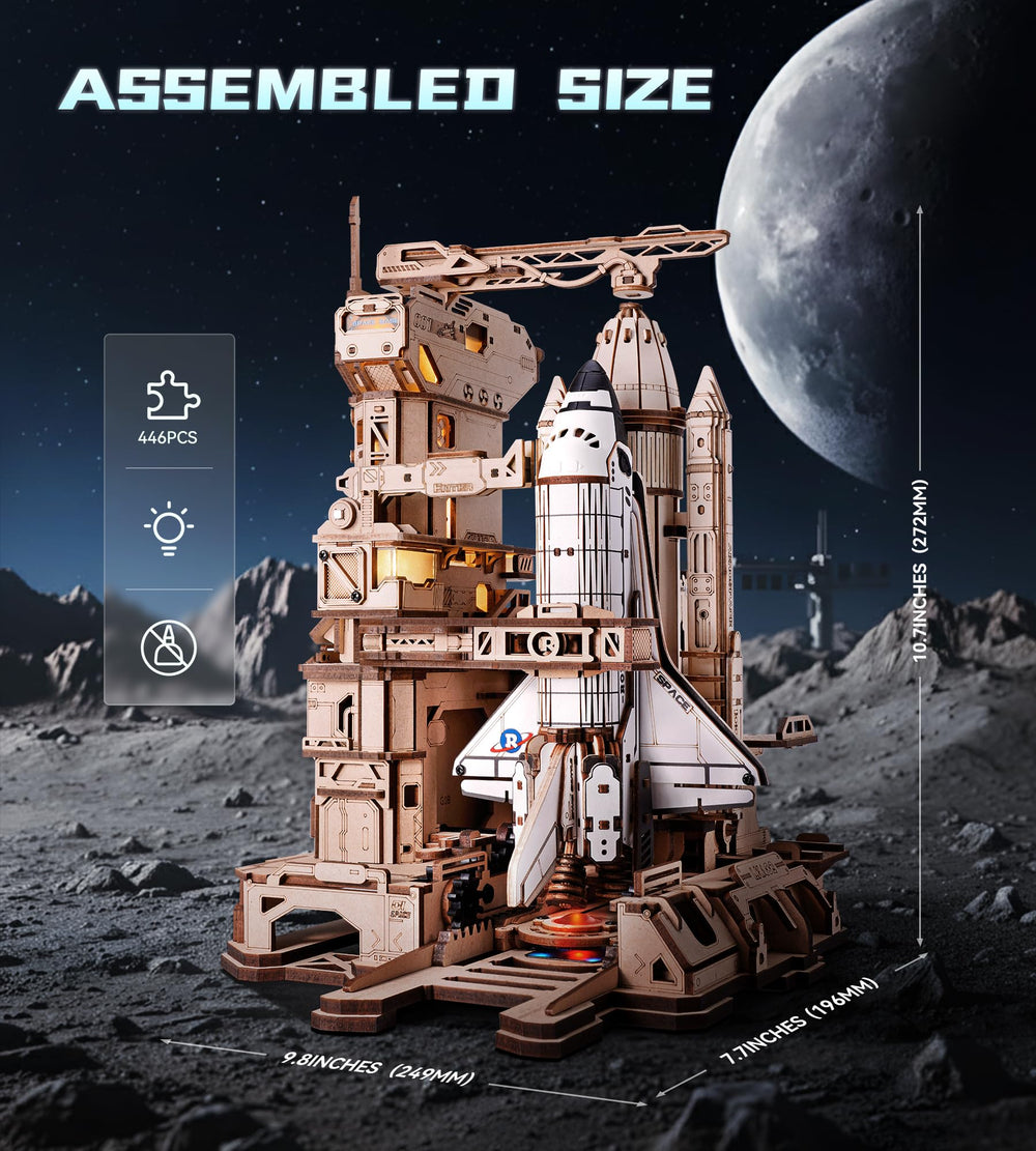 ROKR space-shuttle-7-story-control-tower highlights authentic retro control aesthetics.