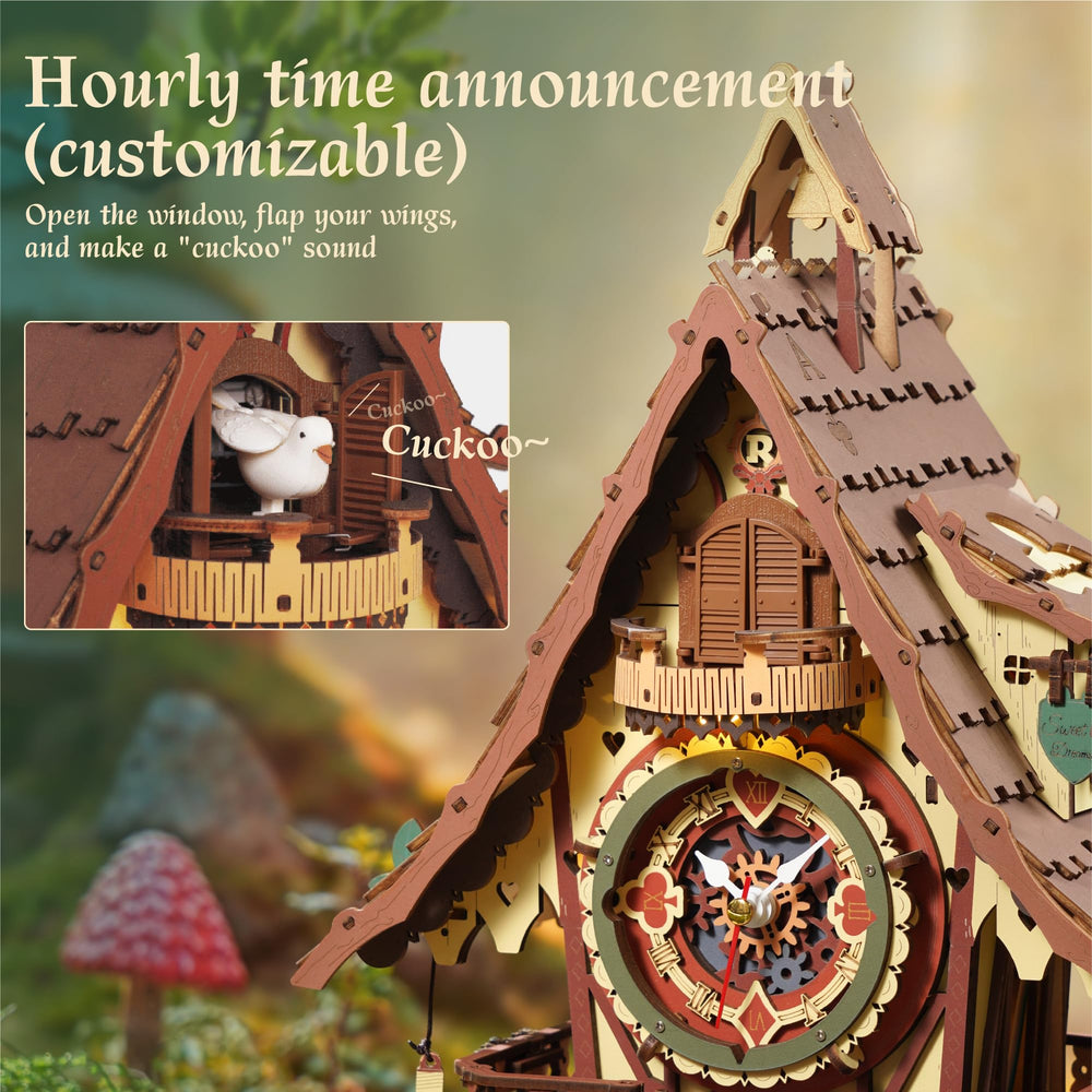 ROKR three-tier treehouse design adds whimsical retro clock decor.