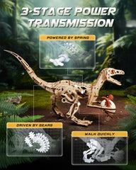 ROKR Velociraptor laser-cut pieces enable precise assembly.