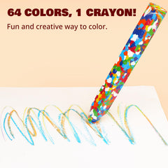 ROKT&RAZO crayon swatches showcase 64 colors for rich color exploration