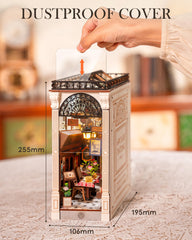 Rolife book nook dust cover protects delicate details