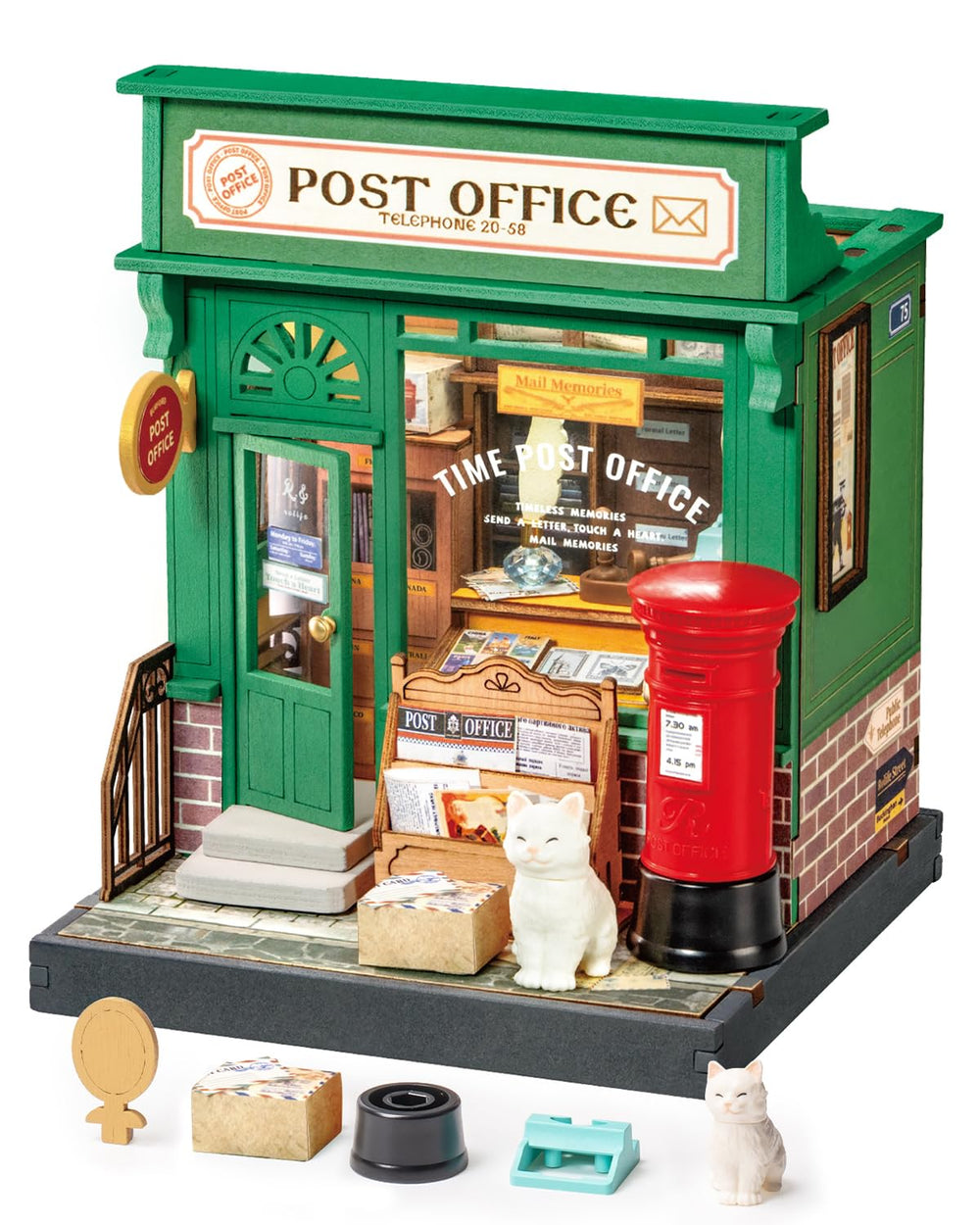 Rolife Century Post Office miniature kit front view for display