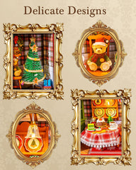 Rolife Christmas diorama decor evokes festive ambiance in any space.