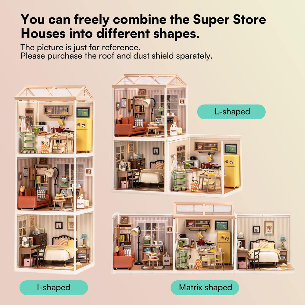Rolife display-ready miniature figures complement the kitchen scene.