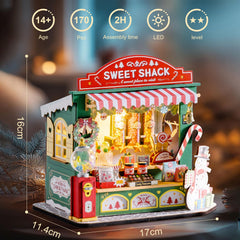 Rolife candy jars and pastry displays evoke nostalgic charm for festive setups