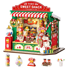 Rolife candy stand snowman greeter provides festive charm for shelves and tables