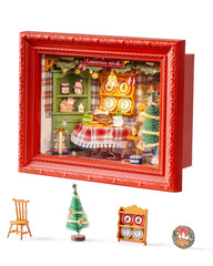 Rolife DIY miniature house kit ready for wall display with a detailed diorama.