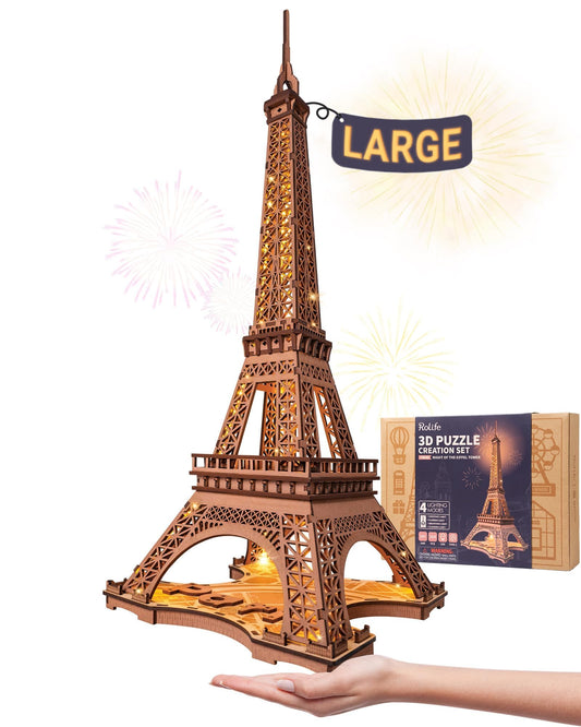 Rolife Eiffel Tower packaging photo, gift-ready presentation for special occasions.