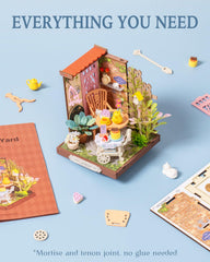 Rolife Fancy Tea Yard display on shelf enhances home decor with delicate touch