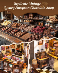 Rolife Henry's Chocolate Shop detailed furniture and textures add realism