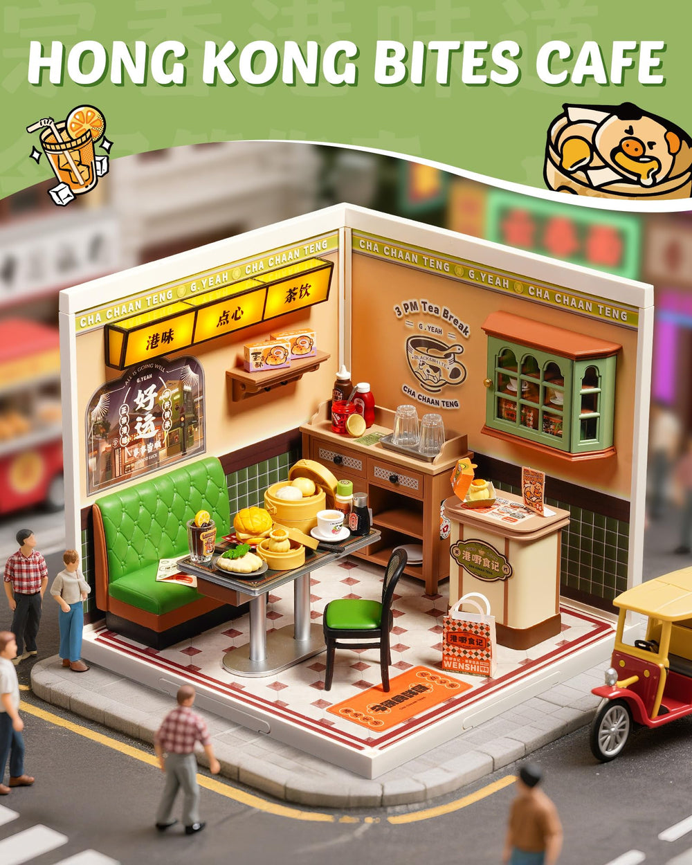 Rolife LED lighting enhances HK Bites Cafe dollhouse ambiance