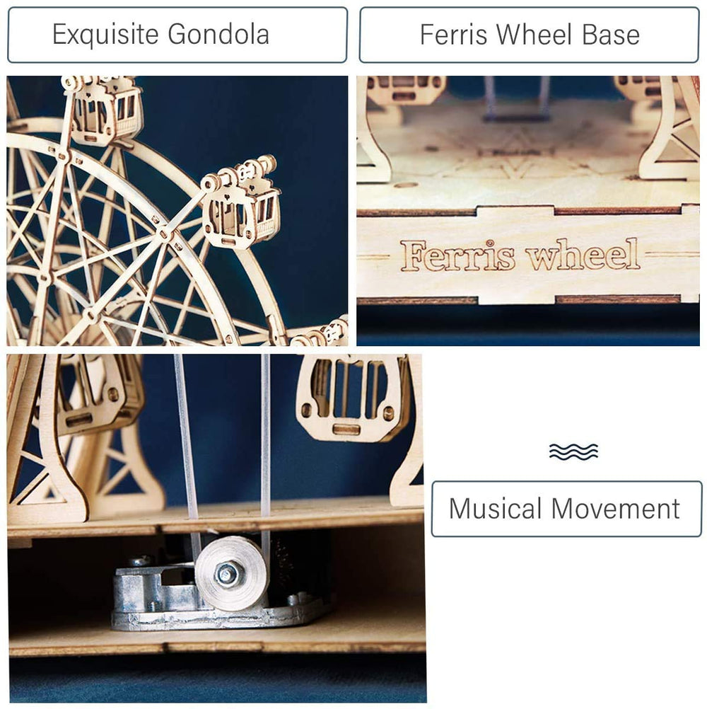 Rolife wind-up movement detail showing smooth rotating motion.