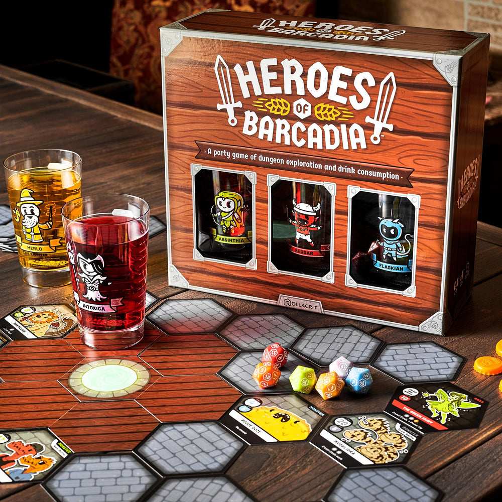 Rollacrit hero cups arranged for sipping life energy during play