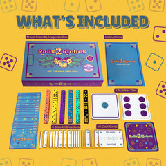 Rolls 2 Riches dice and cards provide quick, engaging rounds for all players.