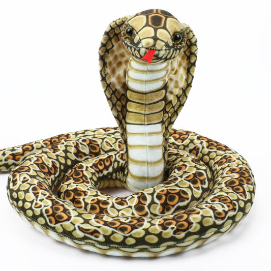 Romart Cobra stuffed animal in a coiled display, ideal for bold room decor.