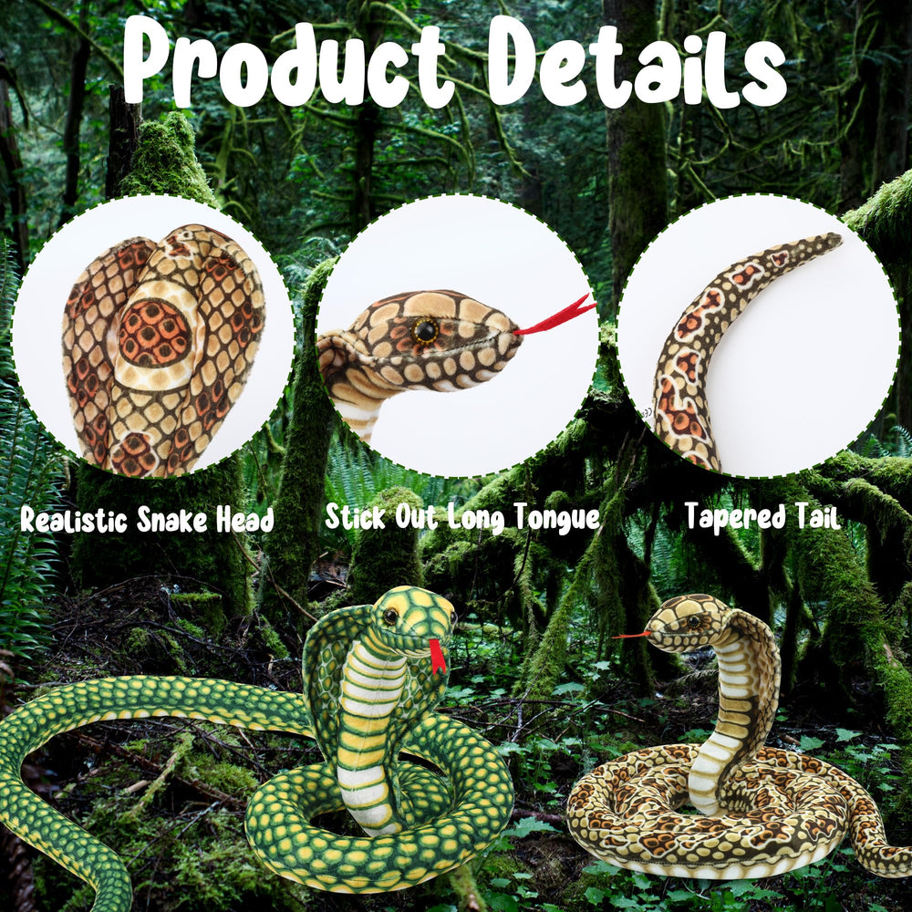 Romart Cobra room decor setup in a jungle-themed corner with plush snake centerpiece.