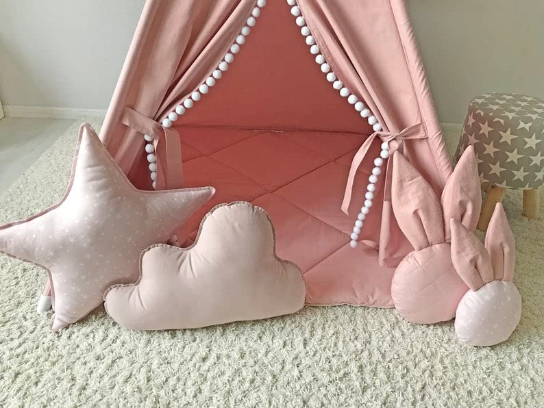 RONGFA bright pink teepee enhances room decor and inspires imagination.