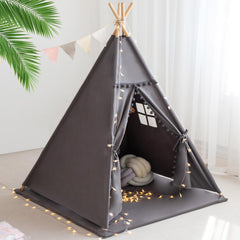 RONGFA Teepee Tent with mat and star lights creates a cozy play space