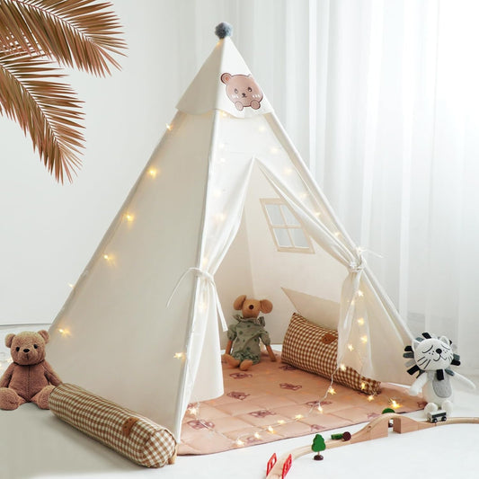 RongFa teepee tent assembly view, quick setup for imaginative play