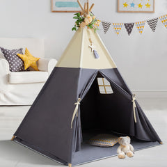 RONGFA Teepee Tent for Kids with 100% cotton canvas, inviting play space.