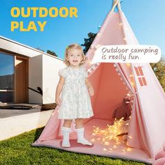 RONGFA pink teepee folded for compact storage and travel