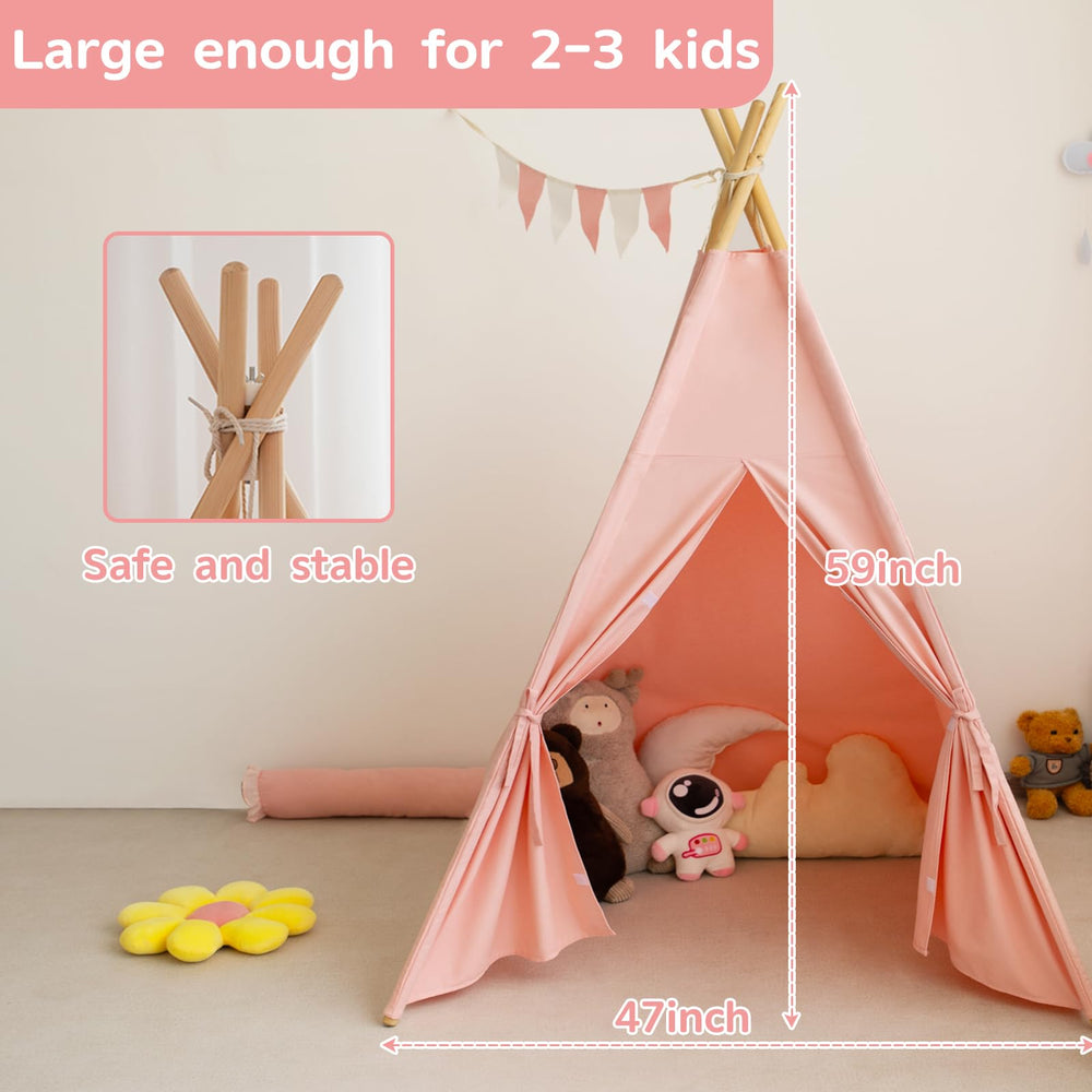 RongFa teepee provides 48x48x56 inches of cozy room for 2-3 kids
