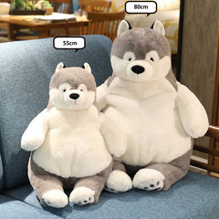 Ronivia Husky weighted plush pillow on sofa for relaxing decor
