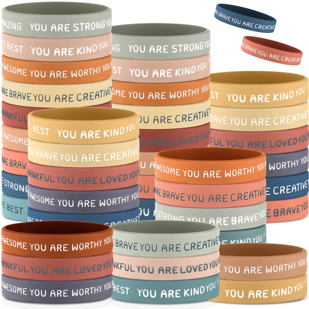 Roowest motivational wristbands 120-piece set with 12 styles for classroom rewards