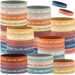 Roowest motivational wristbands 120-piece set with 12 styles for classroom rewards