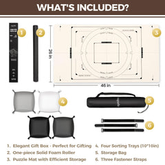 Ropoda smooth polyester surface for easy piece placement.