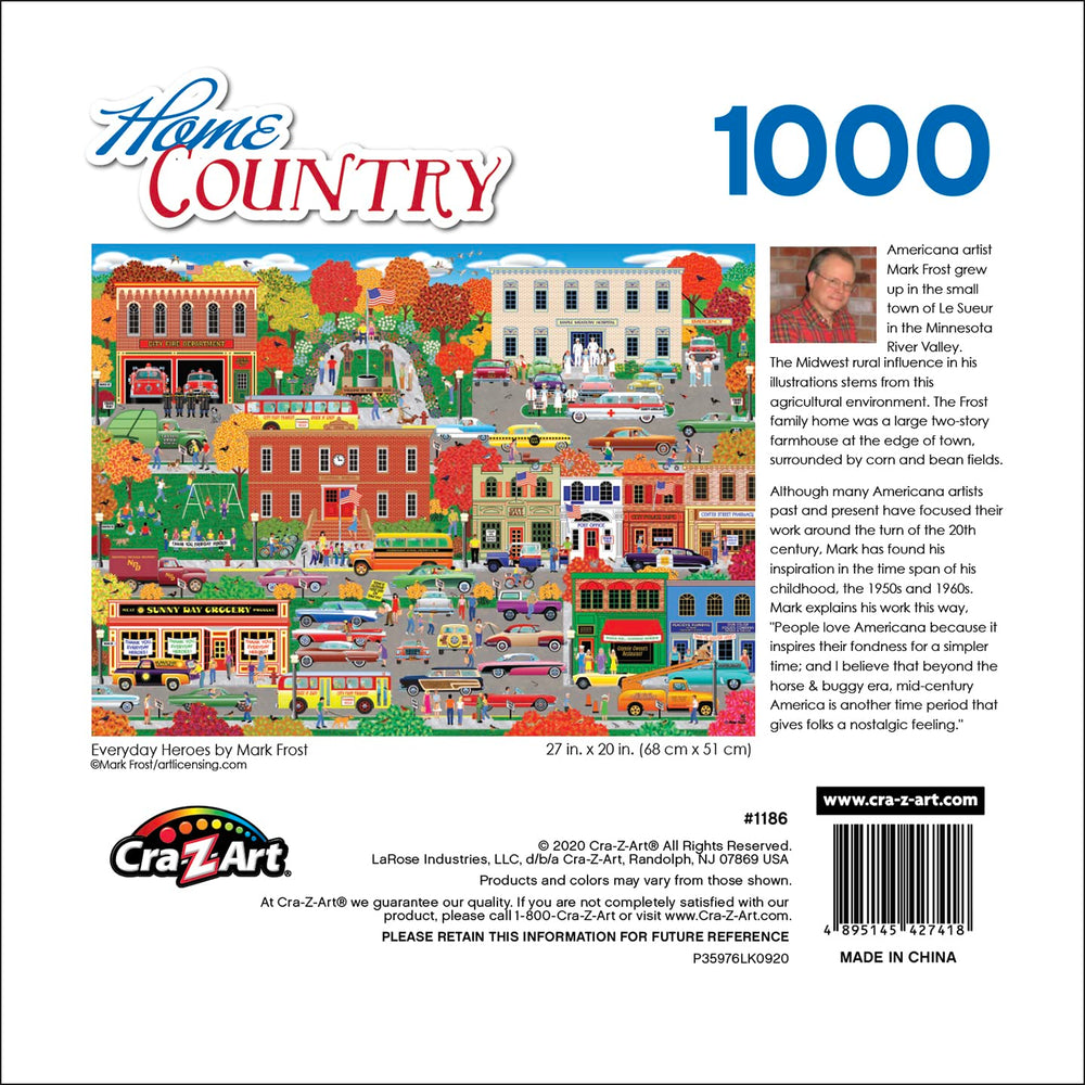 RoseArt Everyday Heroes puzzle table view ready for group puzzling
