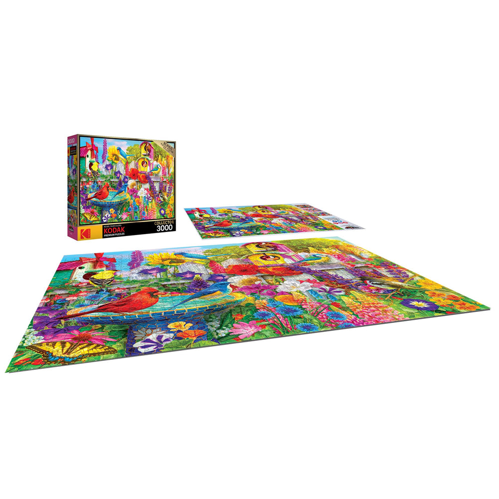 RoseArt Kodak Premium Bird Bath Garden puzzle sunlit scene highlighting detail and color