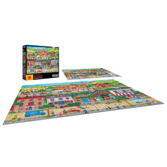RoseArt Kodak Premium Hometown Heroes puzzle on the table invites family bonding.