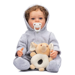 ROSHUAN Reborn Baby Boy 22in teeth and smile for interactive moments.