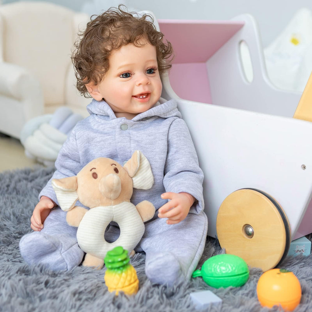 ROSHUAN Reborn Baby Boy 22in waterproof skin for bath time play.