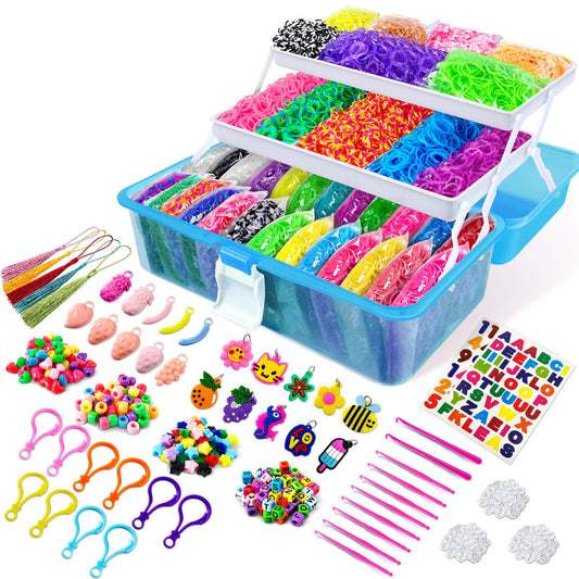 ROSHUKG 14500 colorful rubber bands kitβideal for bracelets and crafts.