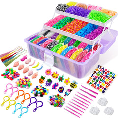 ROSHUKG 14500 rubber band bracelet kit purple box sparks colorful bracelet design ideas.