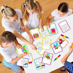Rossorha durable cards with clear lines for neat coloring.