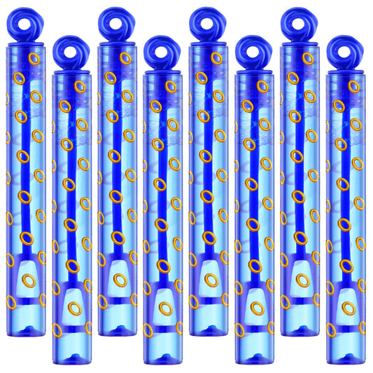 Rotatingpals blue bubble wand with gold ring design, ideal for party fun.