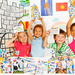 Rotu animal-themed coloring designs engage kids in playful, sharing activities.