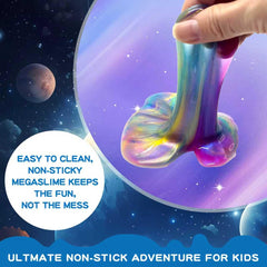 Roujiamo Galaxy Slime washes off easily with soap.