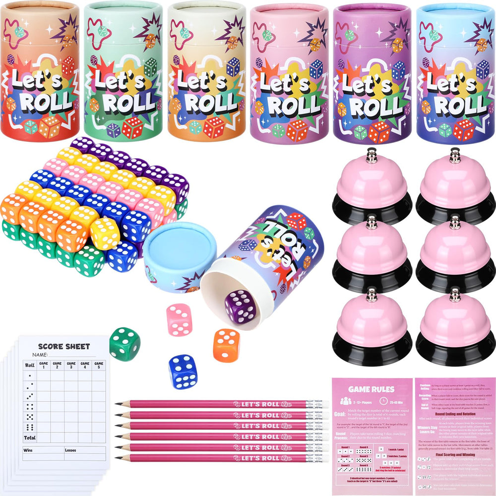 RoundFunny bunco dice cups in multicolor for easy group play