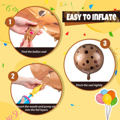 RoundFunny foil cookie balloon adds vibrant color to dessert tables.